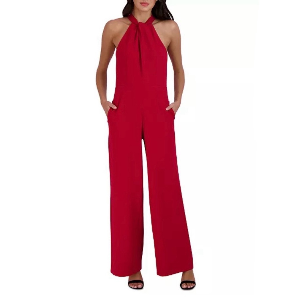 Julia Jordan twist front halter jumpsuit